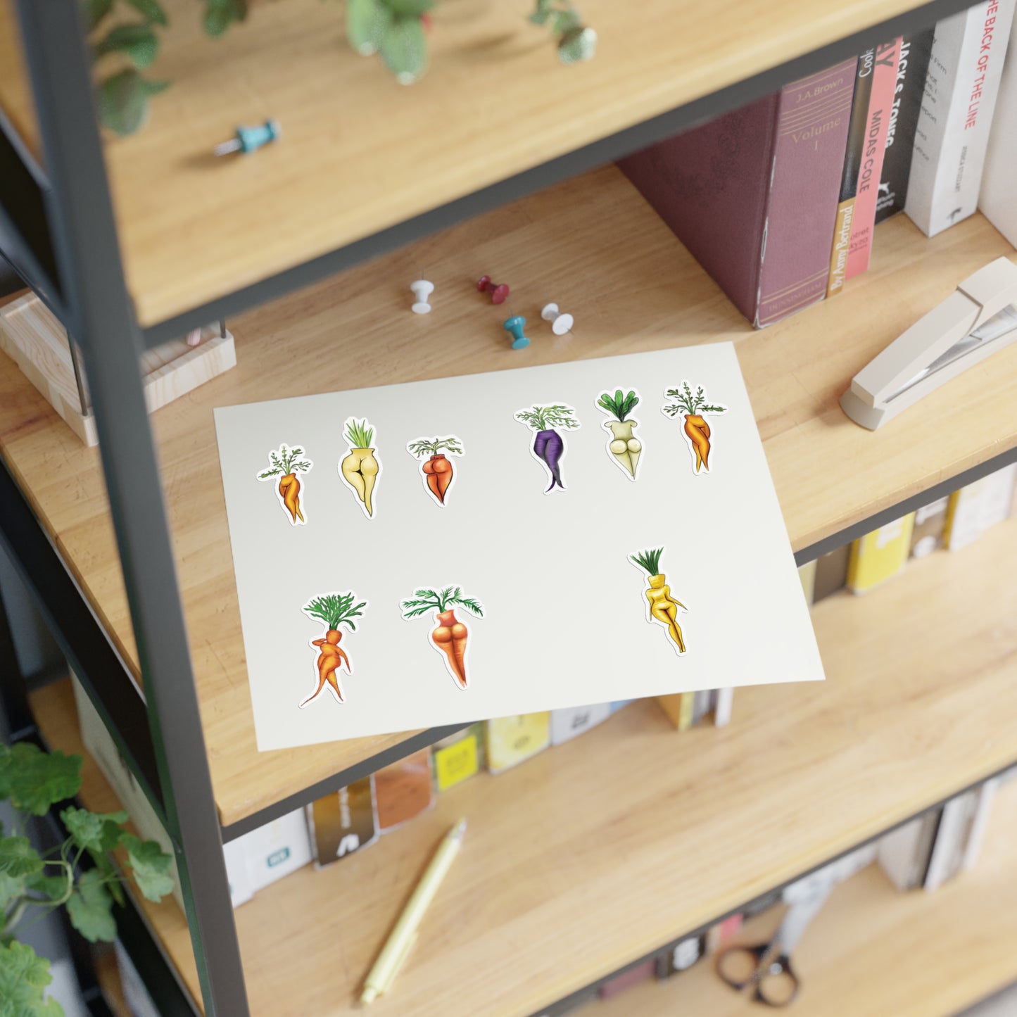 Sexy Veggie Illustration Sticker Sheet