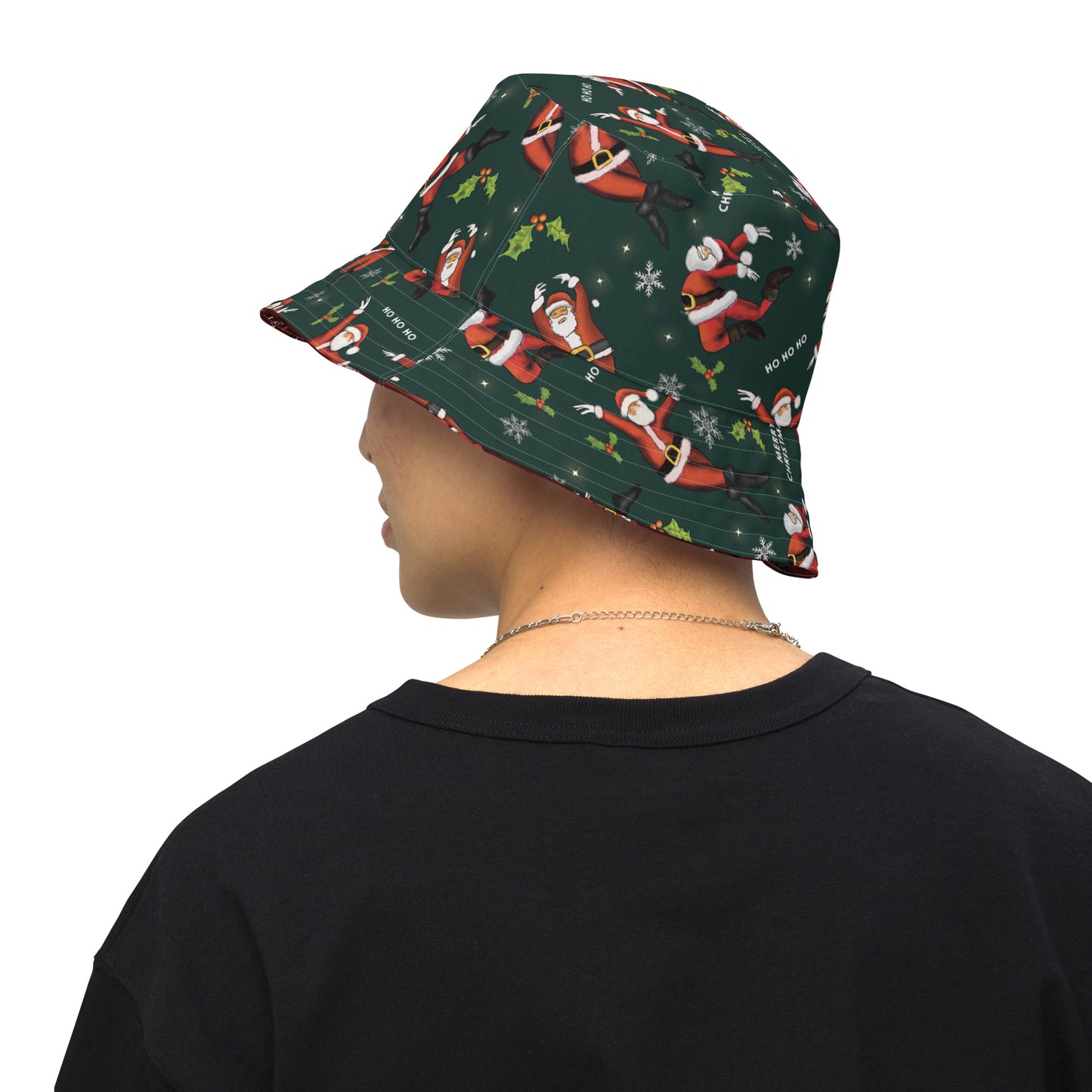 Cute Funny Santa Dancing Reversible bucket hat