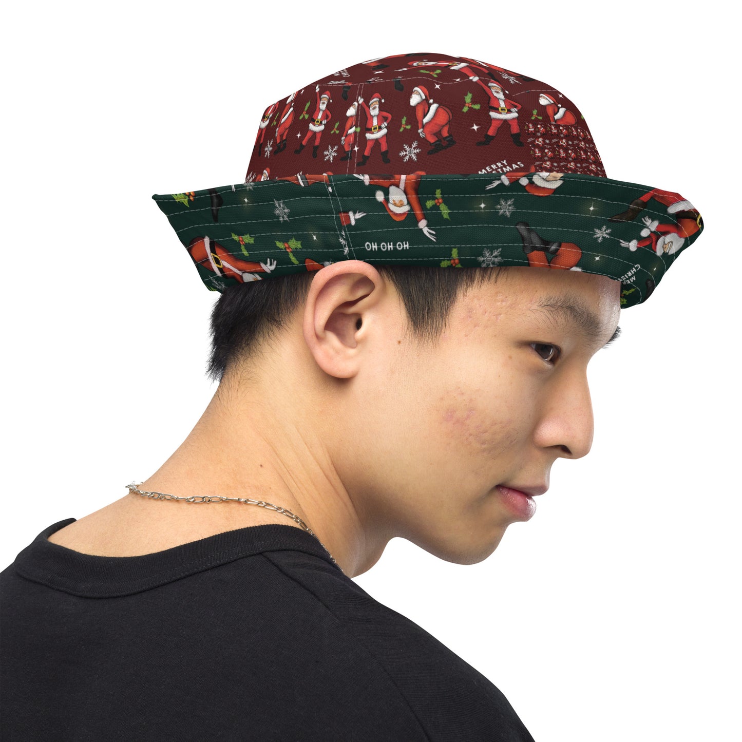 Cute Funny Santa Dancing Reversible bucket hat