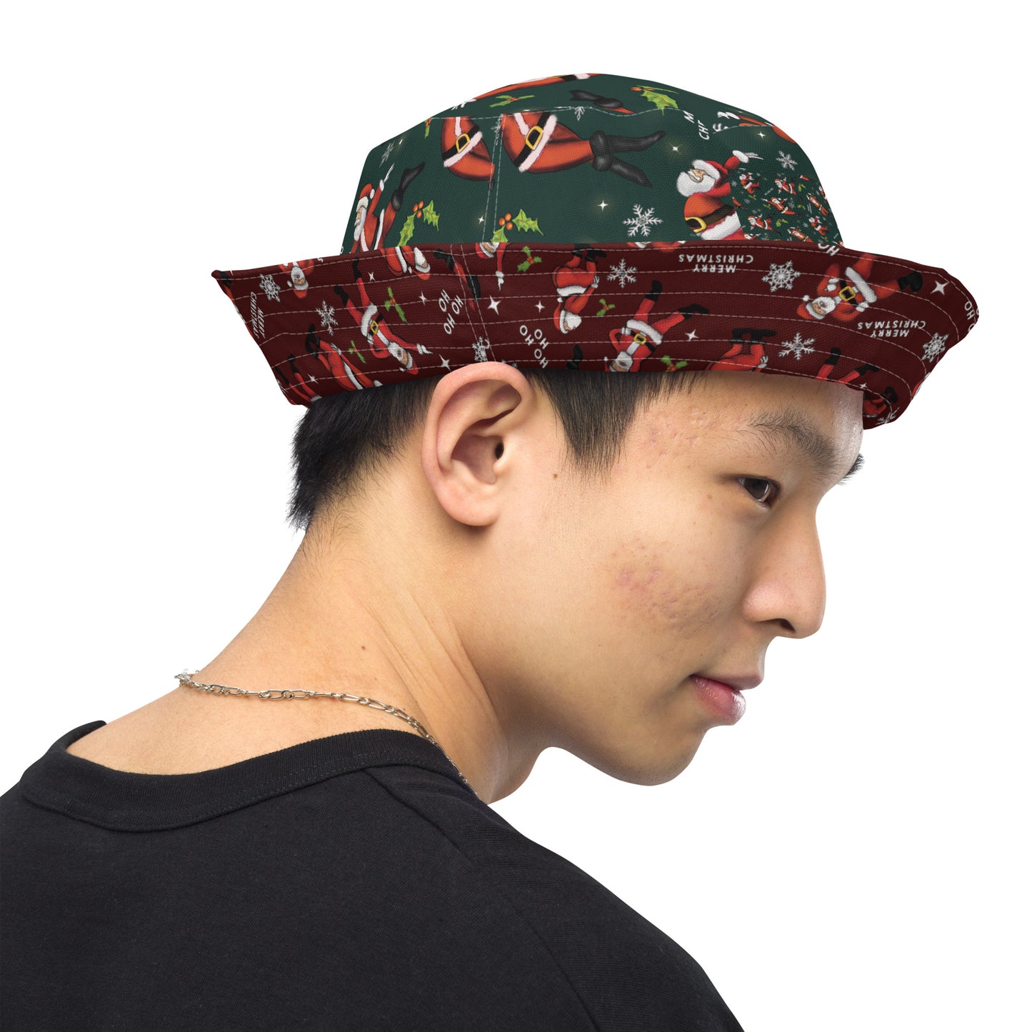 Cute Funny Santa Dancing Reversible bucket hat