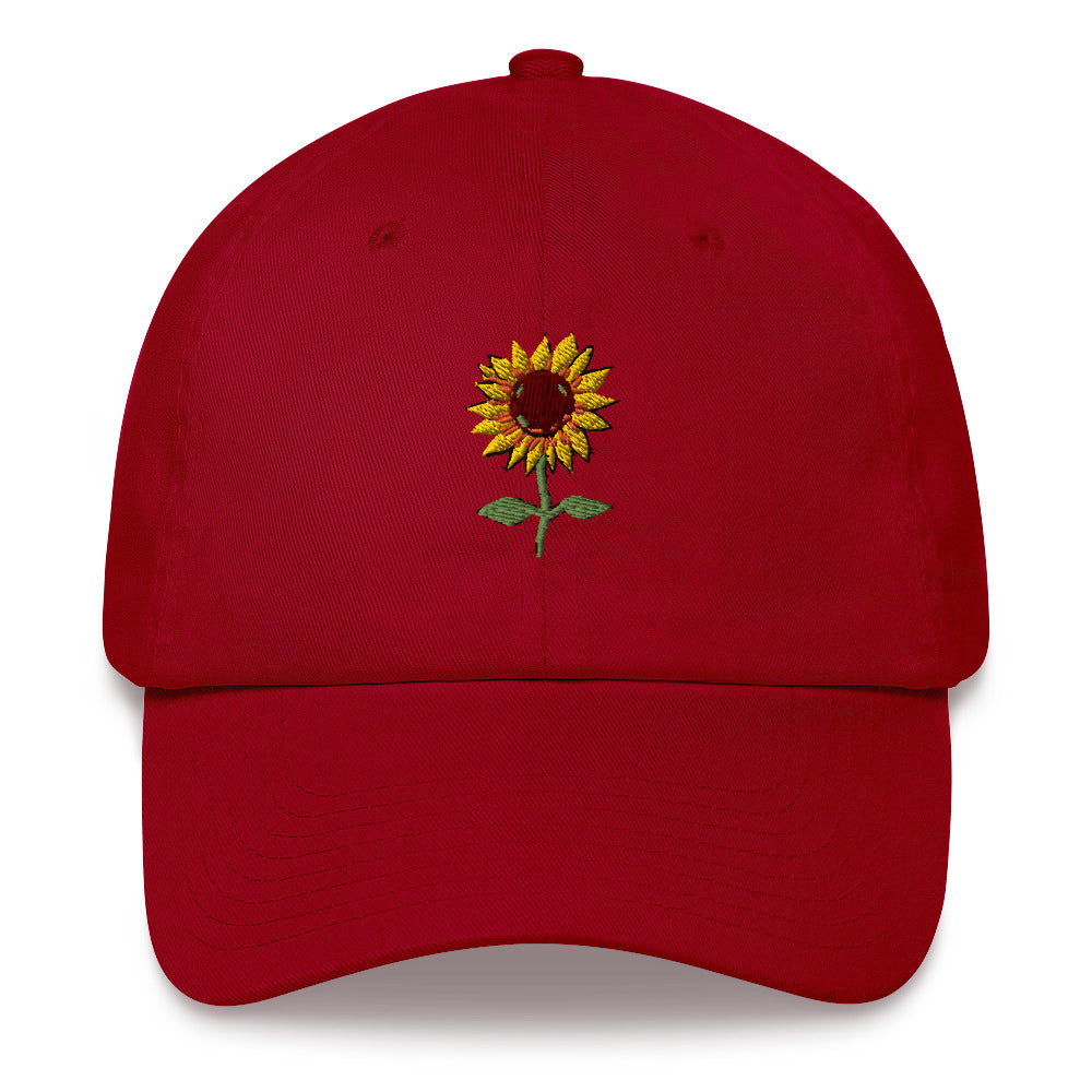 Cute Sunflower Embroidered hat, Flower Lover Summer hat, Flower hat, Embroidered sunflower, Cute summer hat, Fun sunflower Hat