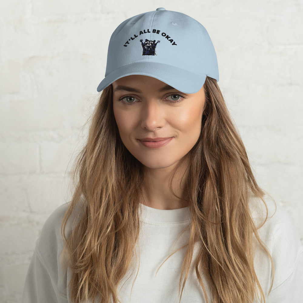 Cute Raccoon Hands Art Embroidered Hat