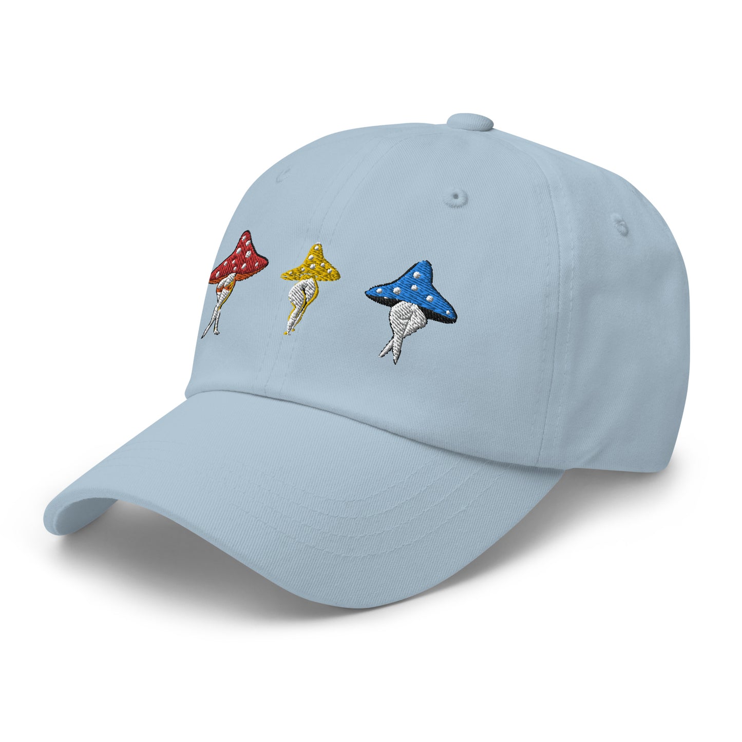 Funny Mushroom Lady Embroidered Hat, Red Yellow Blue Mushroom Booty Hat, Embroidered Mushroom booty hat, Cute Funny Hat