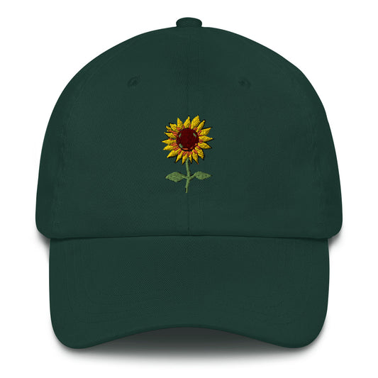 Cute Sunflower Embroidered hat, Flower Lover Summer hat, Flower hat, Embroidered sunflower, Cute summer hat, Fun sunflower Hat