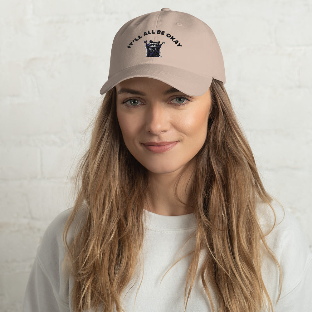 Cute Raccoon Hands Art Embroidered Hat