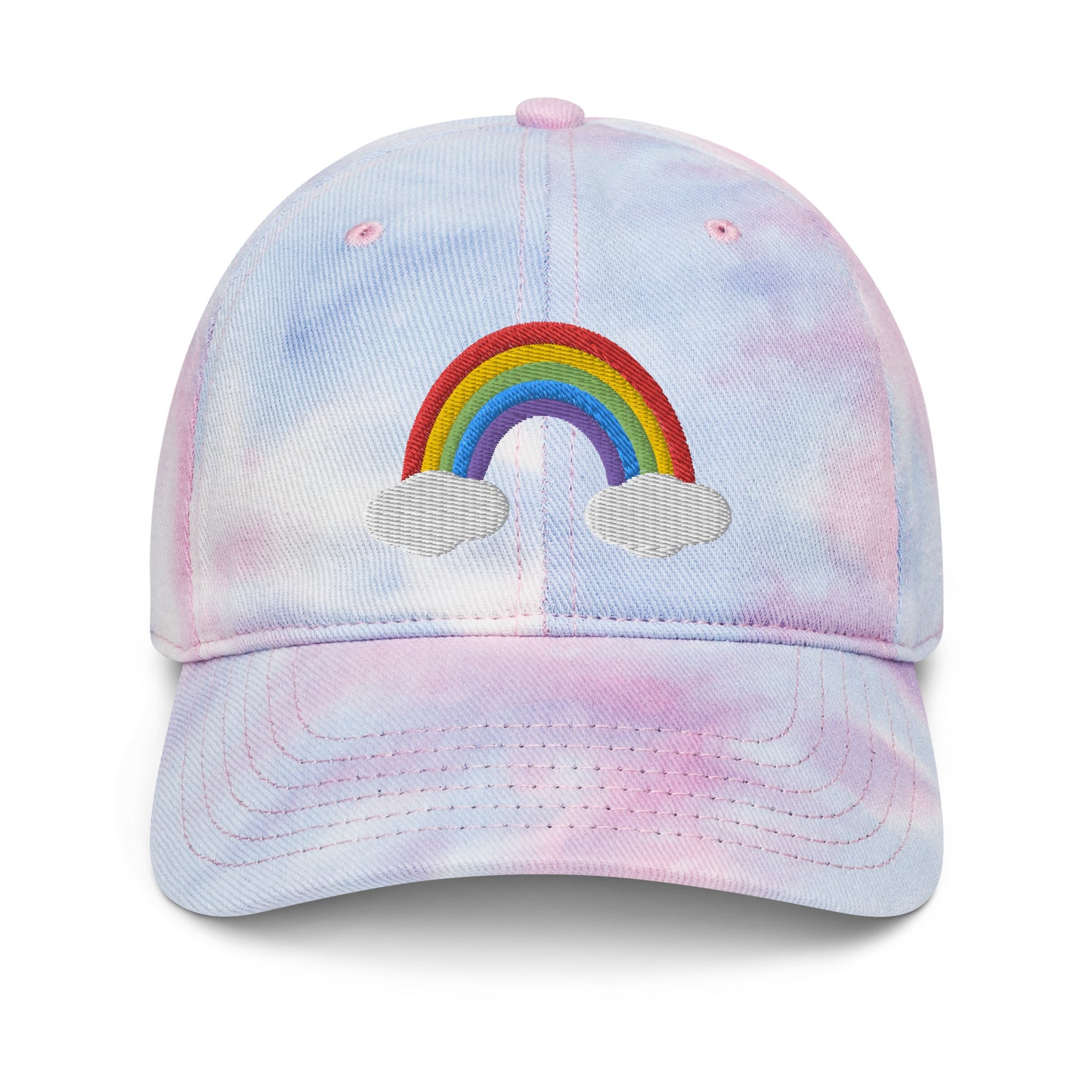 Tie Dye Embroidered Rainbow Hat