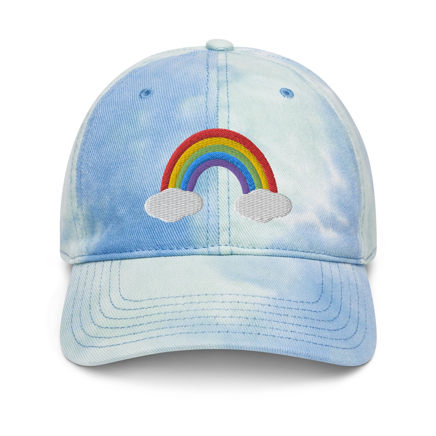 Tie Dye Embroidered Rainbow Hat