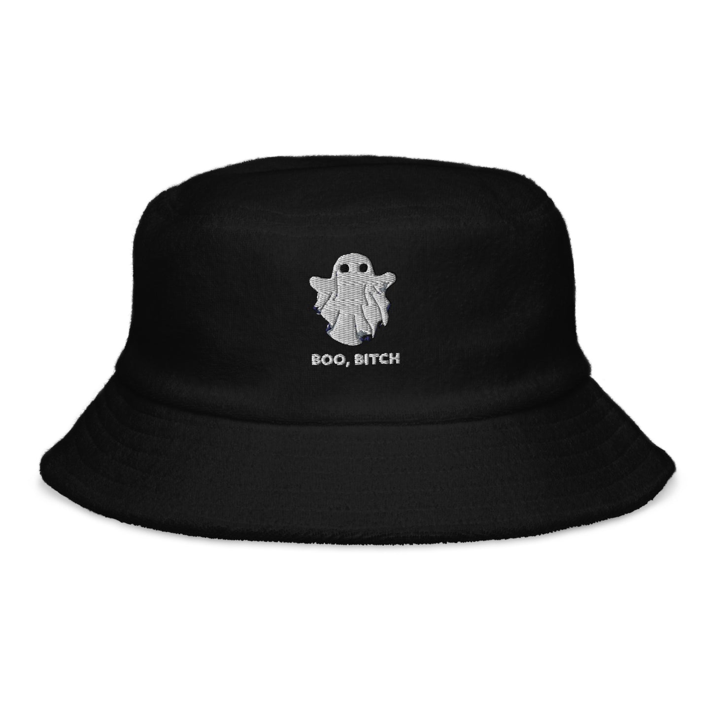 Unstructured terry cloth bucket hat