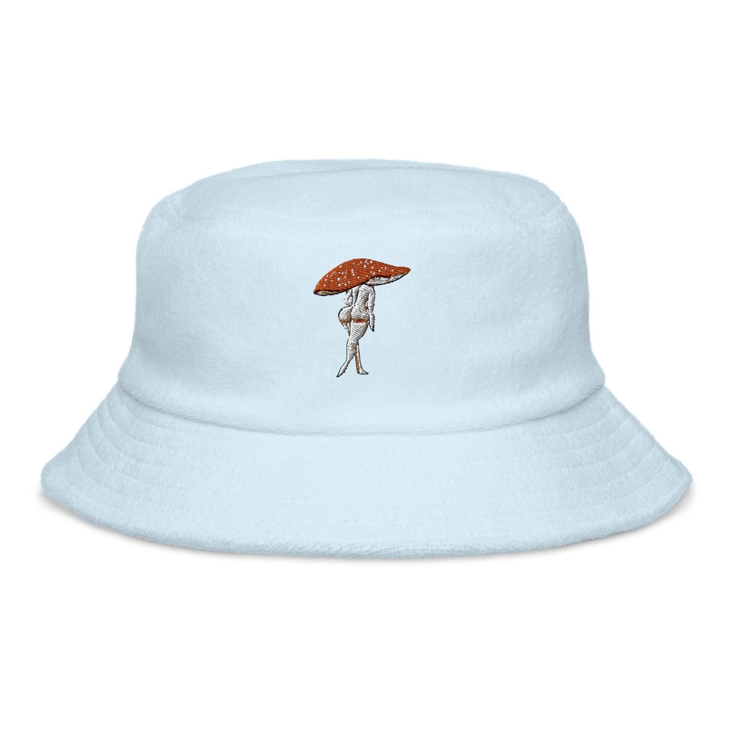 Embroidered Mushroom Lady Bucket Hat