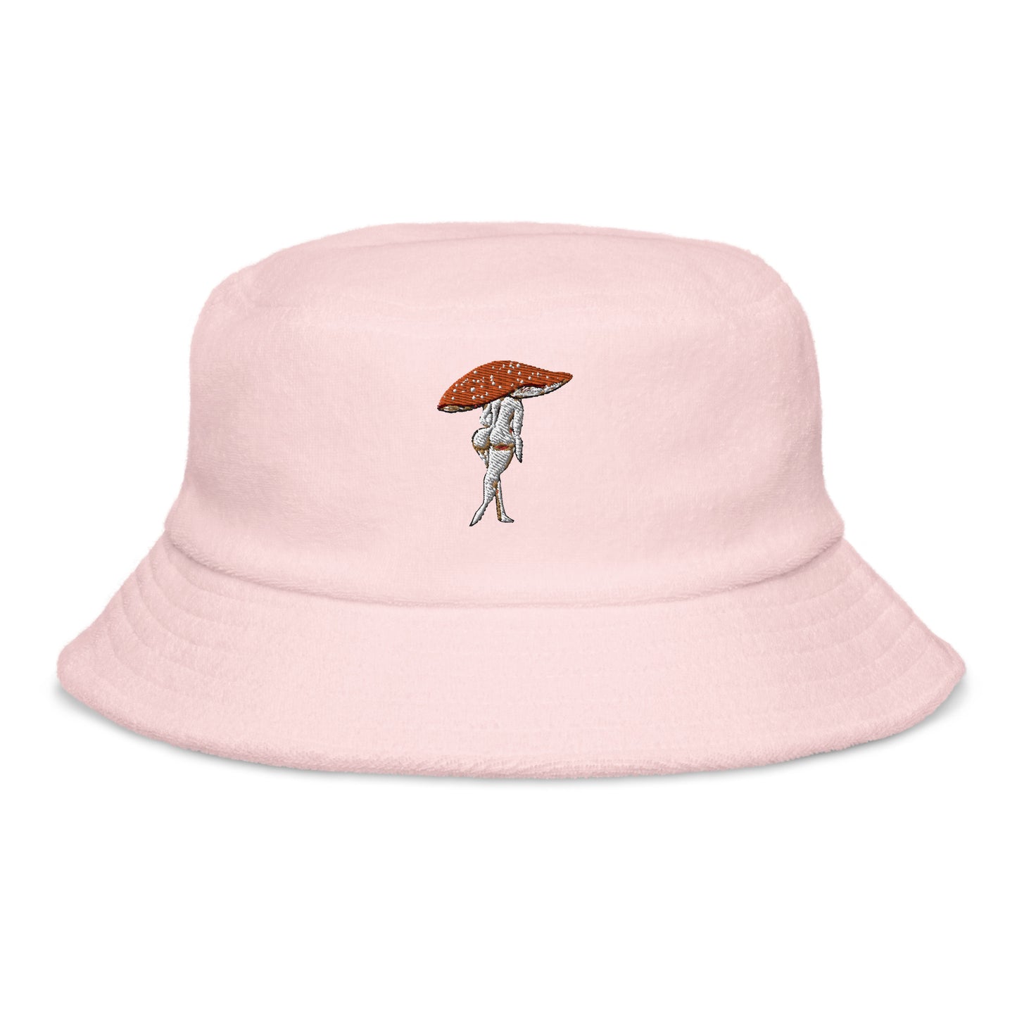 Embroidered Mushroom Lady Bucket Hat