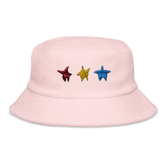 Cute Starfish Booty Bucket Hat for Festivals, Gift fun Illustration, Red Yellow Blue Hat Summer, Cute Sea Star, Marine Lover