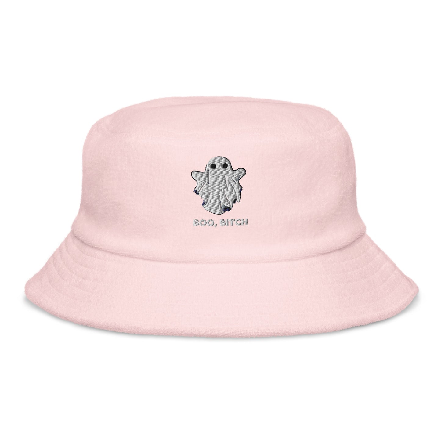 Unstructured terry cloth bucket hat