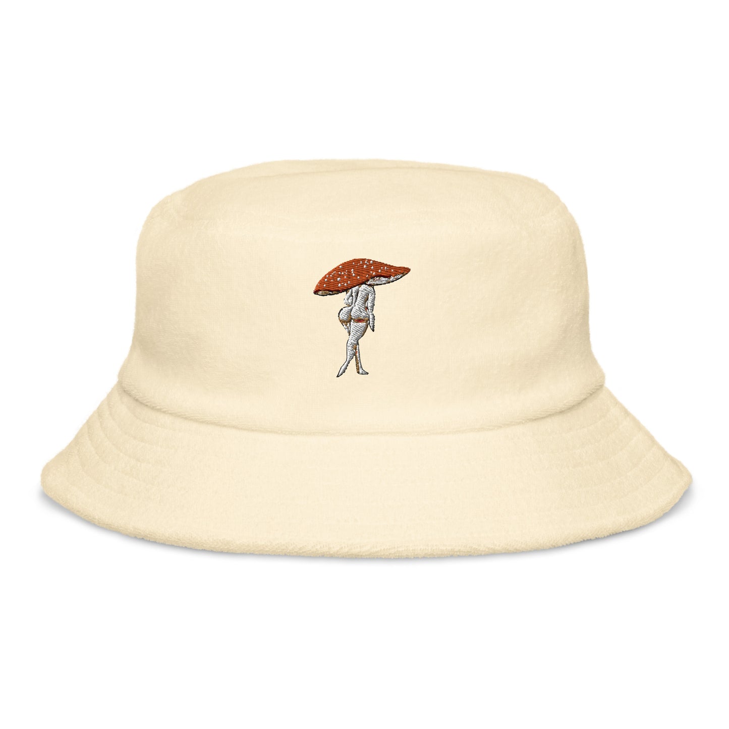 Embroidered Mushroom Lady Bucket Hat