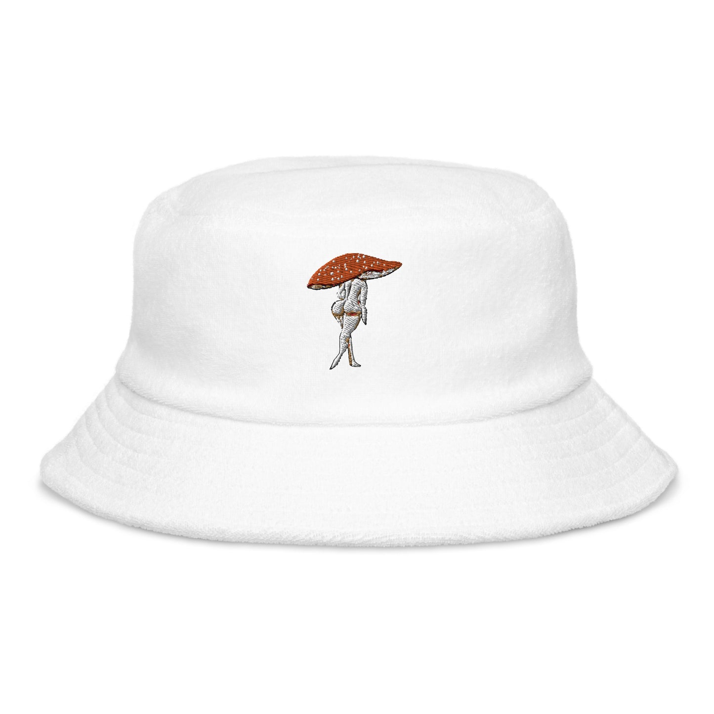 Embroidered Mushroom Lady Bucket Hat