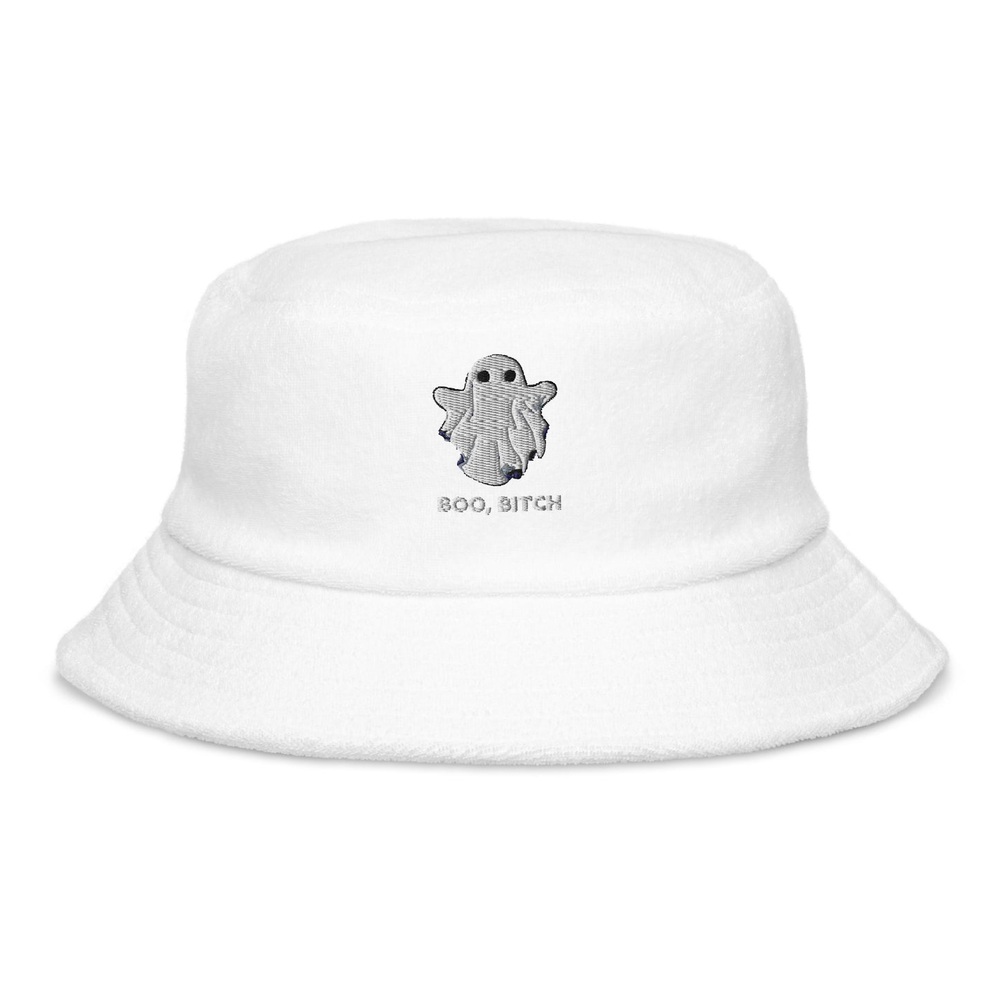 Unstructured terry cloth bucket hat