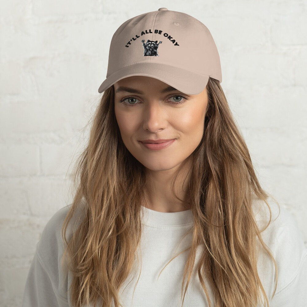 Cute Funny Raccoon Hat Positive Message Hat