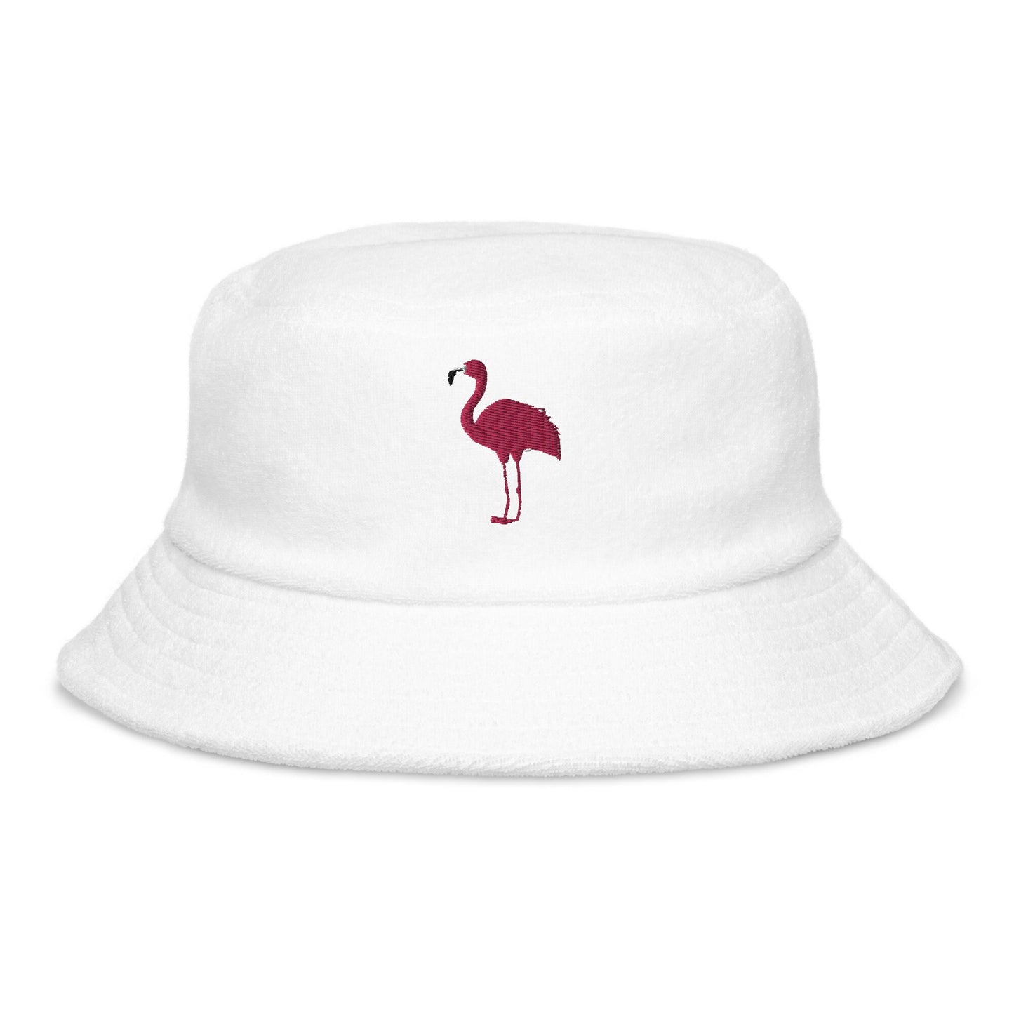 Pink Pretty Embroidered Flamingo Bucket Hat, Flamingo Bucket Hat, Flamingo Lover Gift, Summer Fun Bucket Hat