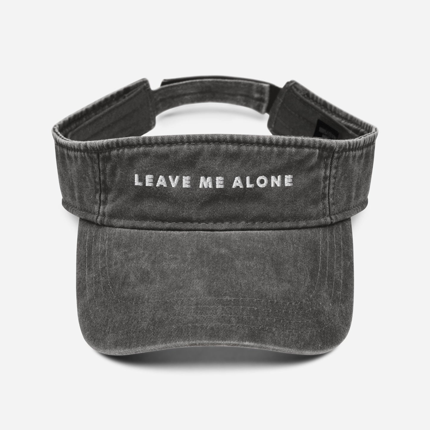 Leave Me Alone Denim visor, Funny Hat Sarcastic Hat, Honest Hat for Impatient anti social people, Visor Funny Cute Hat, Joke Hat for Men