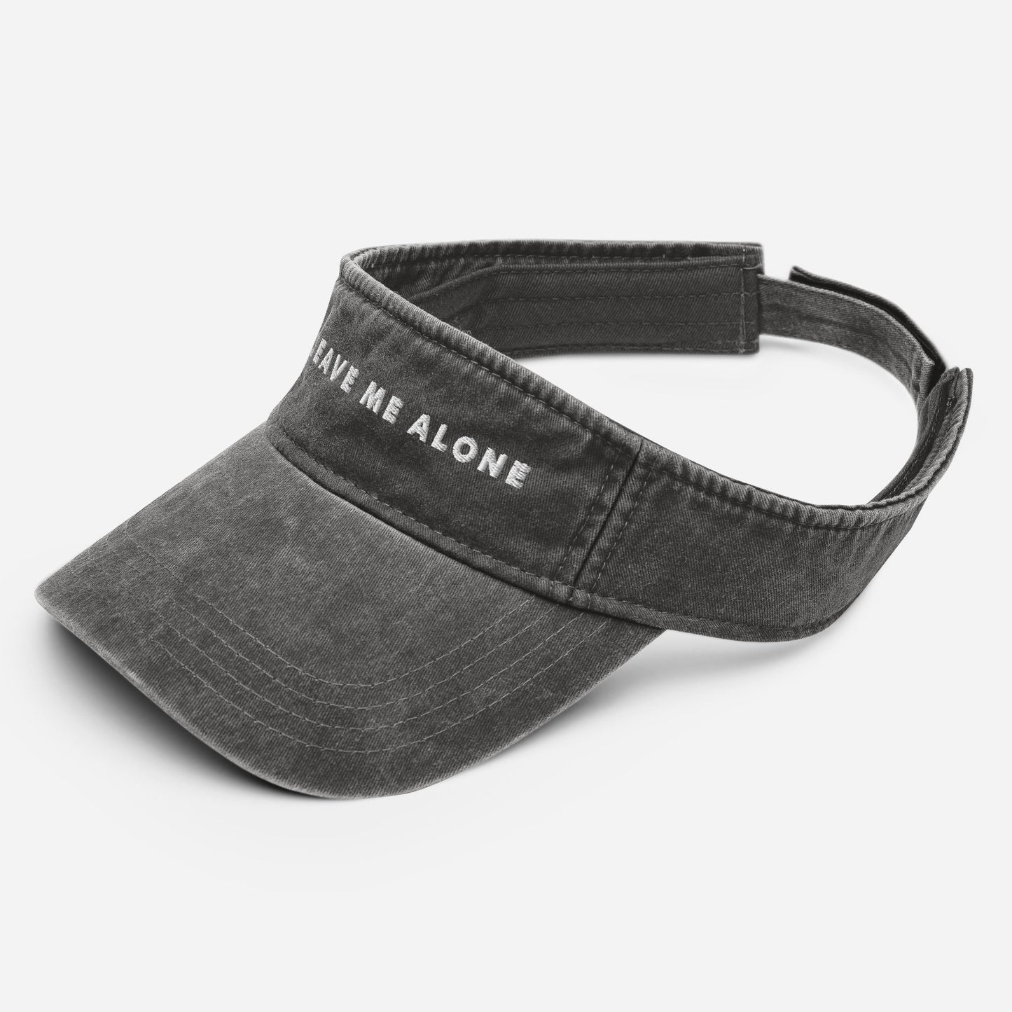 Leave Me Alone Denim visor, Funny Hat Sarcastic Hat, Honest Hat for Impatient anti social people, Visor Funny Cute Hat, Joke Hat for Men