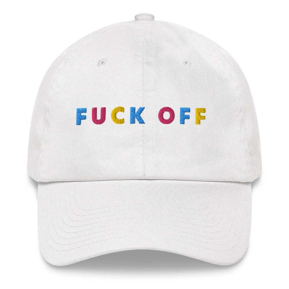 Fuck Off Funny Sarcastic Joke Dad hat, Colorful Embroidered Hat Funny Cute Sarcastic Hat Summer Gift for him or her, Funny hat