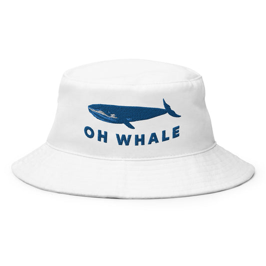 Bucket Hat Oh Whale Pun, Funny Blue Whale Bucket hat, Cute Summer blue whale hat, Funny Lovely Summer Bucket hat