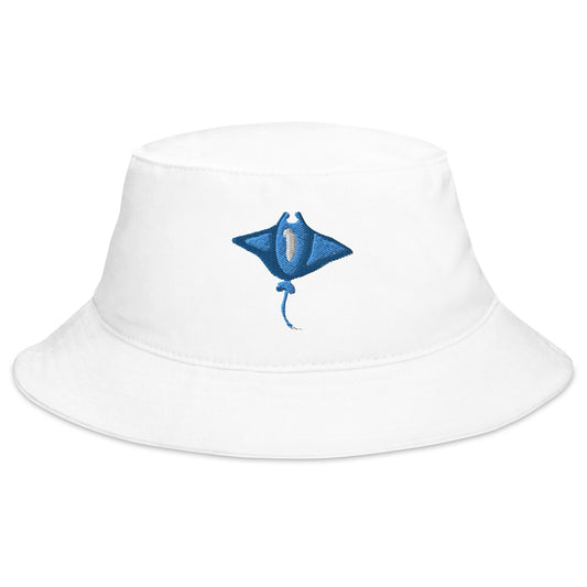 Cute Pretty Manta Ray Bucket Hat, Embroidered Summer Bucket Hat, Fun Cute Trendy Bucket Hat, sting Ray Art, Manta Ray Lover Gift