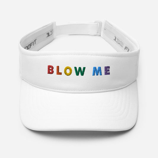 Funny Vulgar Visor Rainbow Text, Colorful Funny Cute Hat for Summer Sun, Funny Clever Sarcastic Visor for Men and women, Funny Gift Hat