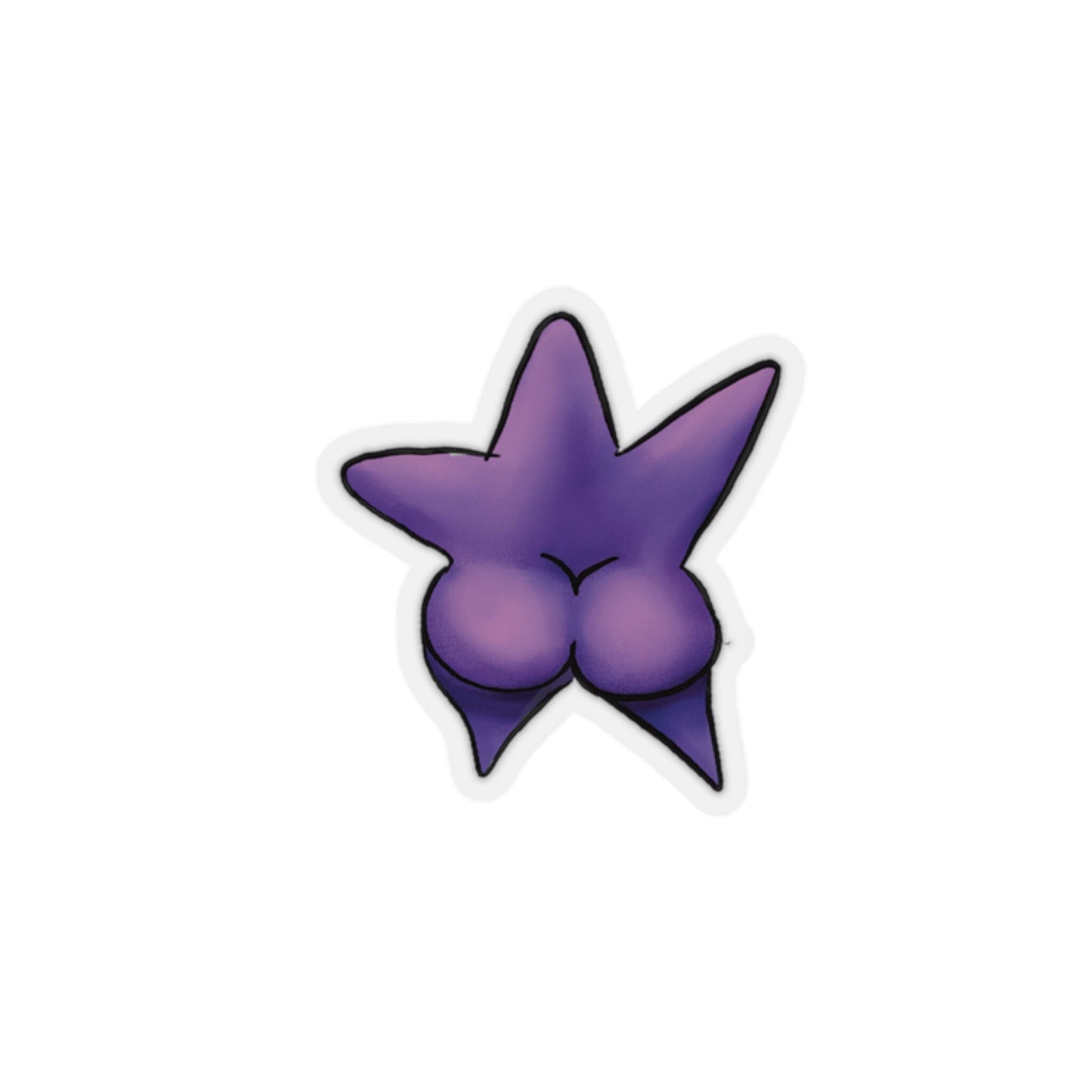 Purple Starfish Booty, Starfish Ass Sticker, Sexy starfish sticker, funny sticker for animal lover, Round Thick Lady, Thick Thigh Sexy Art