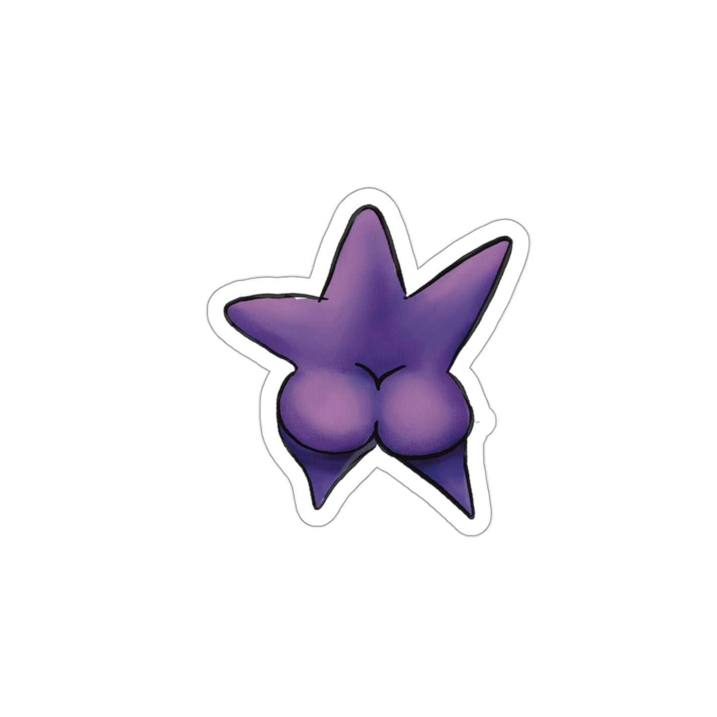 Purple Starfish Booty, Starfish Ass Sticker, Sexy starfish sticker, funny sticker for animal lover, Round Thick Lady, Thick Thigh Sexy Art