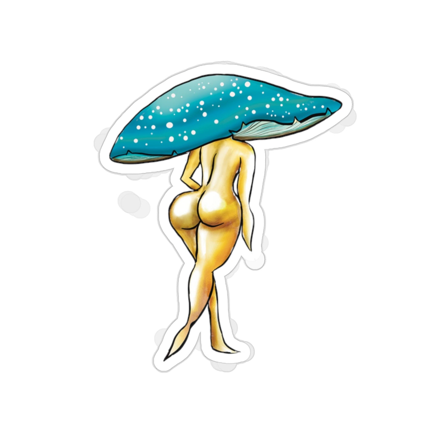 Teal Mushroom Lady Sticker, Mushroom Lady Sticker, Mushroom Art, Cute Sexy Anime Lady Sticker, Sexy Mushroom Lady Ass, Sexy Art, Sexy Art