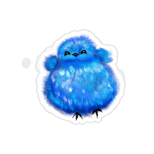 Cute Baby Blue bird sticker, Cute Baby animal art, illustration blue bird cute, Funny Cute Baby Animal Art for nursery, vinyl sticker