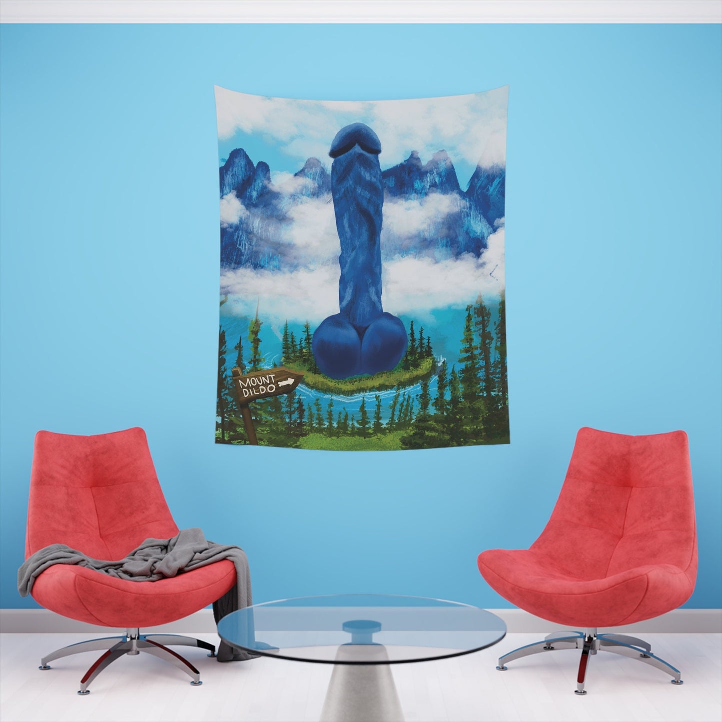 Funny NSFW Tapestry, Funny Hanging Wall Art, Mountain Nature Sexy Tapestry, Hilarious Tapestry quirky wall art, Home decor unique wall art