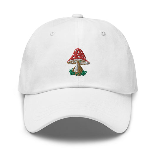 Mushroom Embroidered Dad hat, Cute Red Mushroom Summer Hat, Red Summer Mushroom hat, Mushroom lover gift, dad hat mushroom summer cap pretty