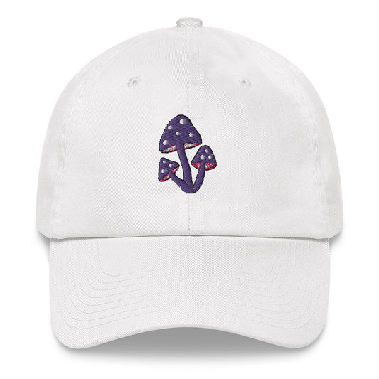 Purple Embroidered Mushroom Dad hat, Mushroom hat, magic mushroom summer hat, purple mushroom cute hat