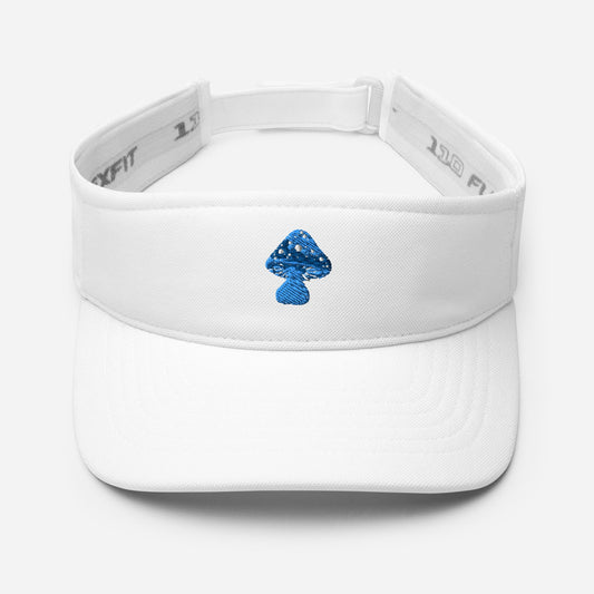 Blue Mushroom Hat Visor, Cute visor hat mushroom lover gift fun pretty cute visor hat