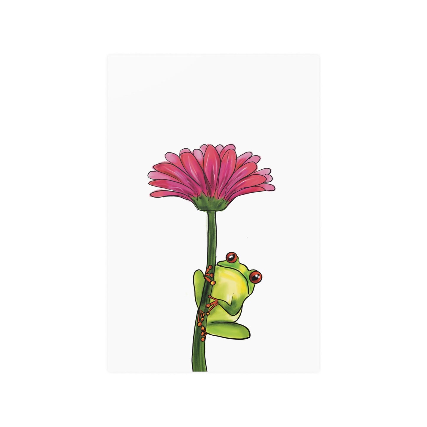 Cute Frog on Flower Art print, Wall Art, Nursery Wall art Frog Aesthetic, Pretty Cute Frog Aesthetic Frog Art print Cute