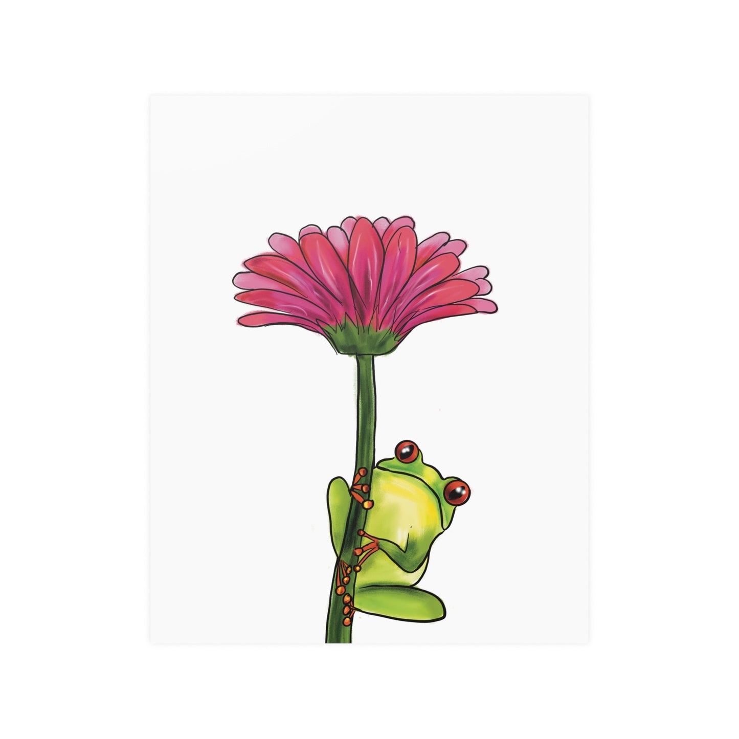 Cute Frog on Flower Art print, Wall Art, Nursery Wall art Frog Aesthetic, Pretty Cute Frog Aesthetic Frog Art print Cute