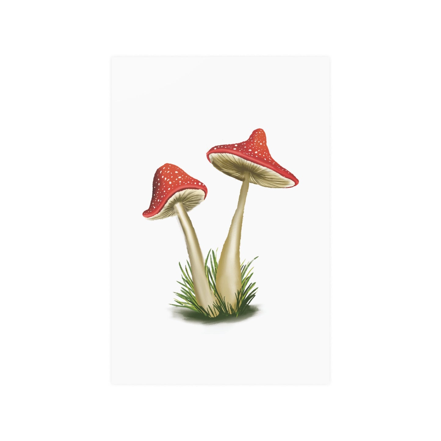 Red Satin Mushroom Art Poster, Pretty Mushroom Wall Art, Mushroom Lover Gift, Bedroom Wall art, Red mushroom Art print pretty wall art