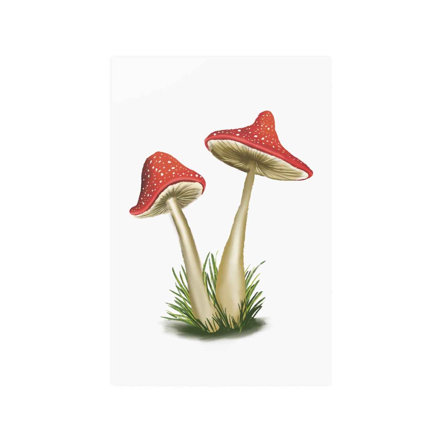 Red Satin Mushroom Art Poster, Pretty Mushroom Wall Art, Mushroom Lover Gift, Bedroom Wall art, Red mushroom Art print pretty wall art