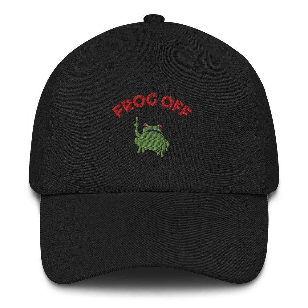 Cute Frog Off Dad hat, Funny Frog Off Frog Lover Gift, Summer hat, Sarcastic funny hat, Frog Lover Gift Hat, cute Frog Pun, embroidered frog