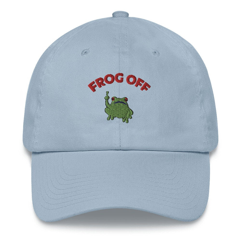 Cute Frog Off Dad hat, Funny Frog Off Frog Lover Gift, Summer hat, Sarcastic funny hat, Frog Lover Gift Hat, cute Frog Pun, embroidered frog