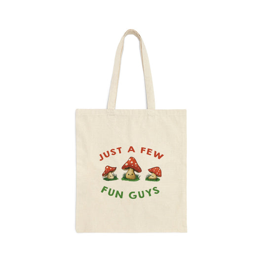 Mushroom Cute Funny Reusable Cotton Canvas Tote Bag, Mushroom Art illustration, cute Cotton tote bag Funny Pun Silly Sarcastic Reusable Bag