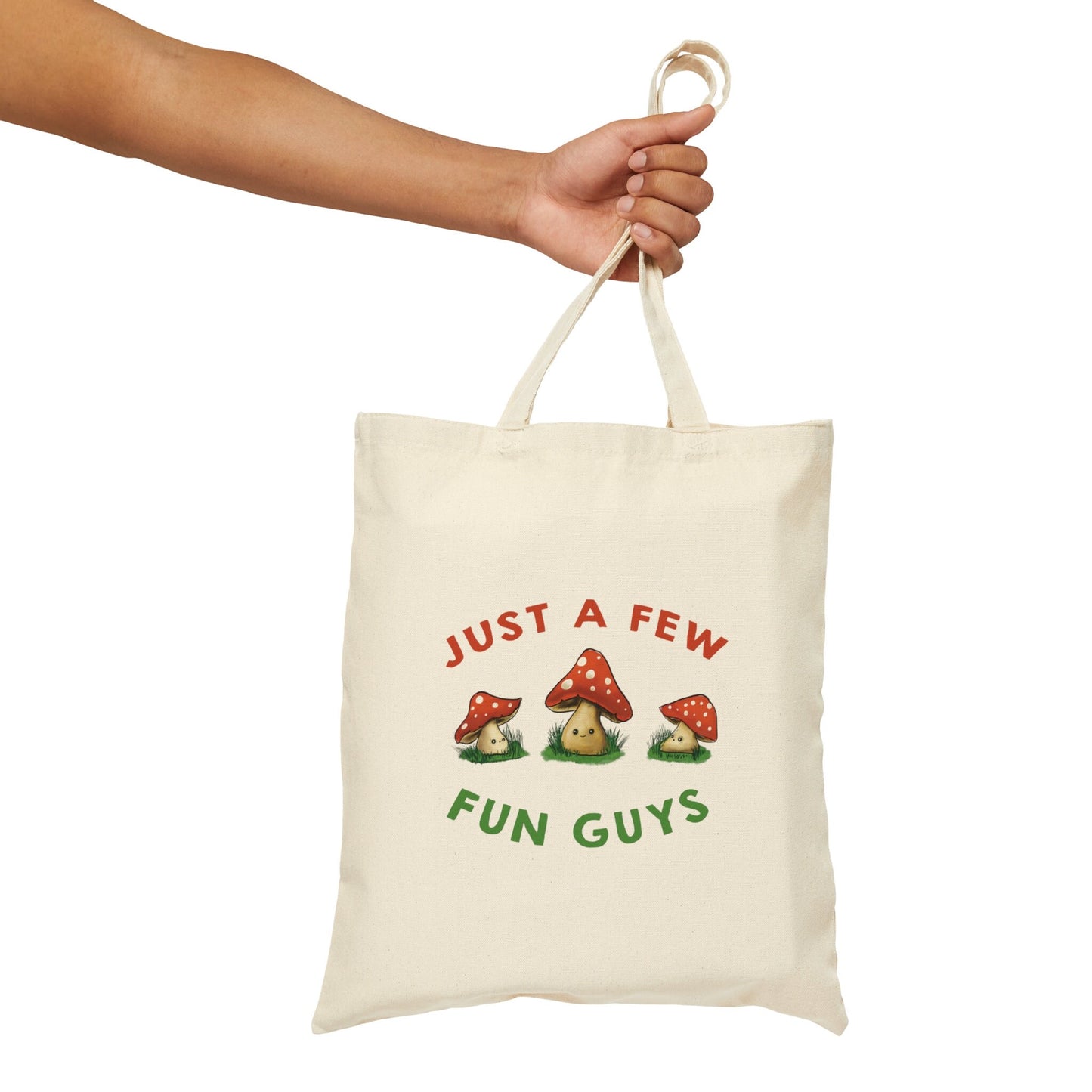 Mushroom Cute Funny Reusable Cotton Canvas Tote Bag, Mushroom Art illustration, cute Cotton tote bag Funny Pun Silly Sarcastic Reusable Bag