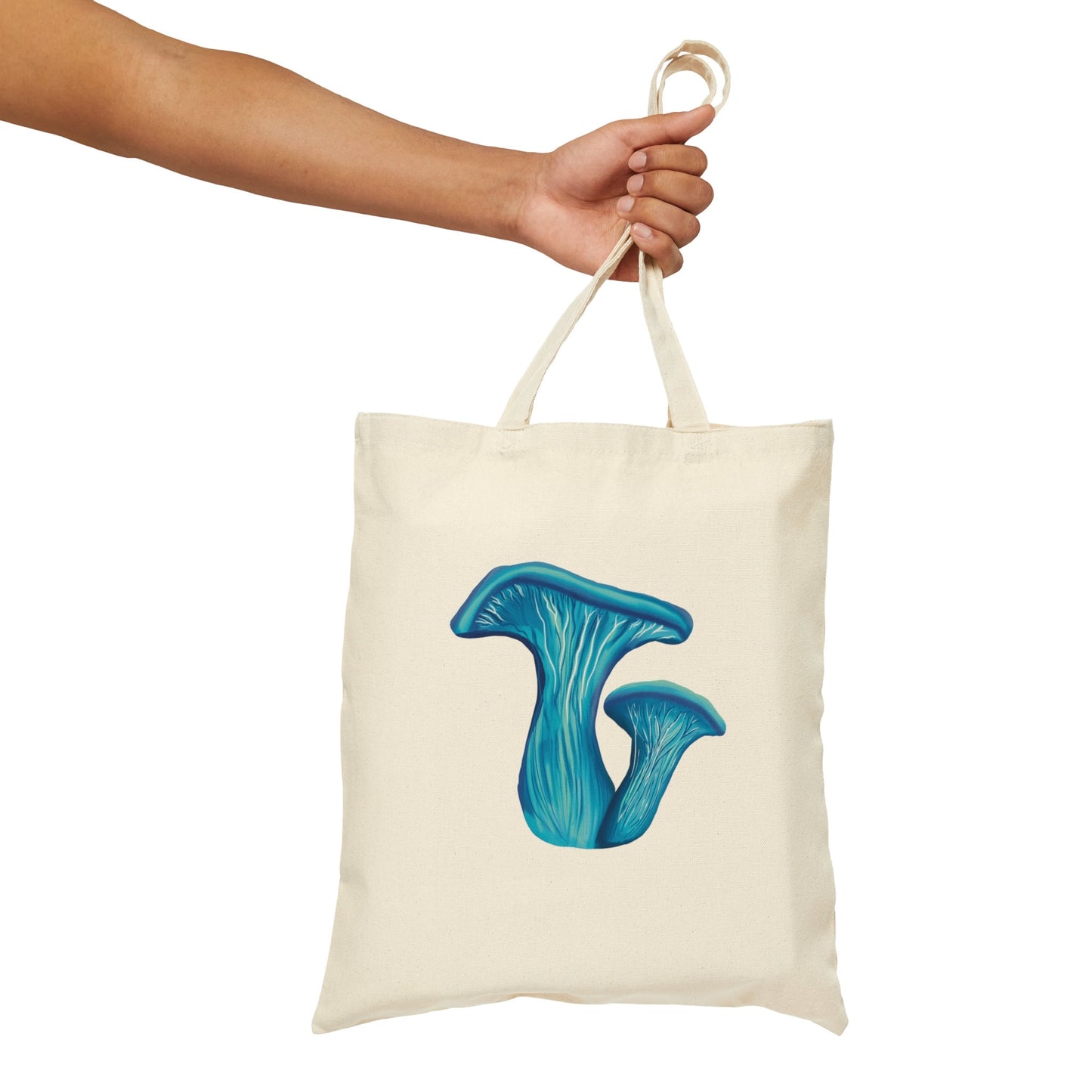 Cute Funny Pretty Mushroom Canvas Tote Bag, Oyster Mushroom, Mushroom Lover Cute Blue Pretty Mushroom Bag Cotton Canvas Tote Bag, shroom art