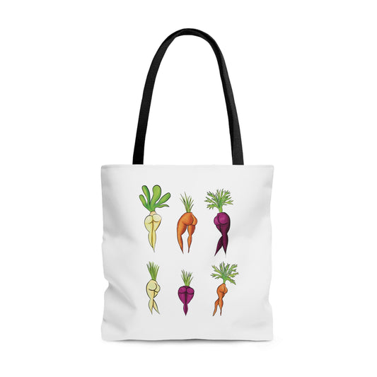 Cute Sexy Vegetable Lady, anime NSFW Grocery Shopping tote bag, carrot legs sexy cute funny tote, sarcastic tote bag, booty anime sexy NSFW