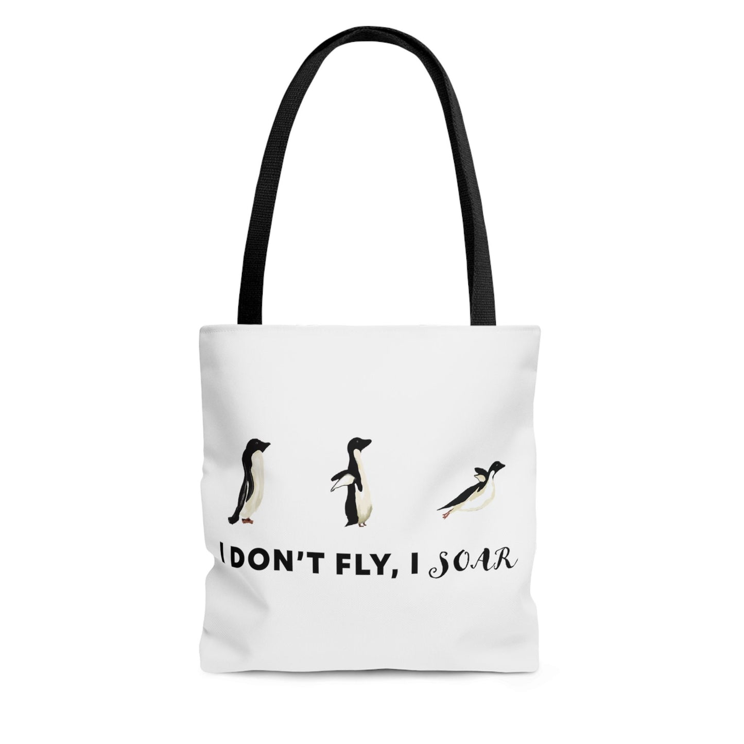 Cute Funny Tote Penguin Bag, I Soar Cute Tote Bag, Penguin Lover Cute Funny Bag, penguin lover gift, funny penguin tote