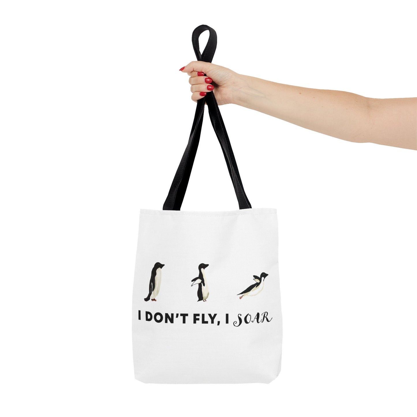 Cute Funny Tote Penguin Bag, I Soar Cute Tote Bag, Penguin Lover Cute Funny Bag, penguin lover gift, funny penguin tote