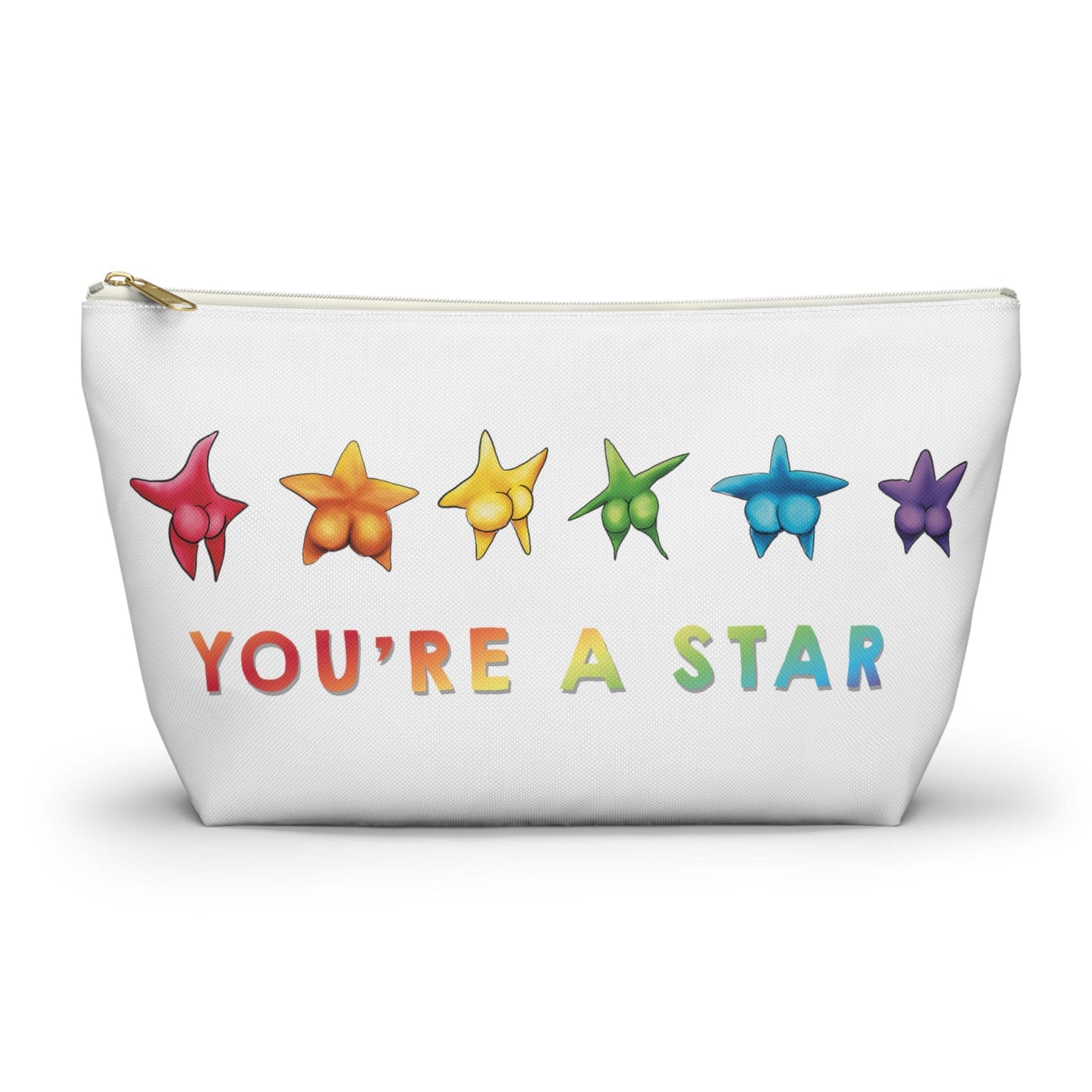 Cute Funny Starfish Booty Makeup Bag, Sarcastic Starfish Booty Art