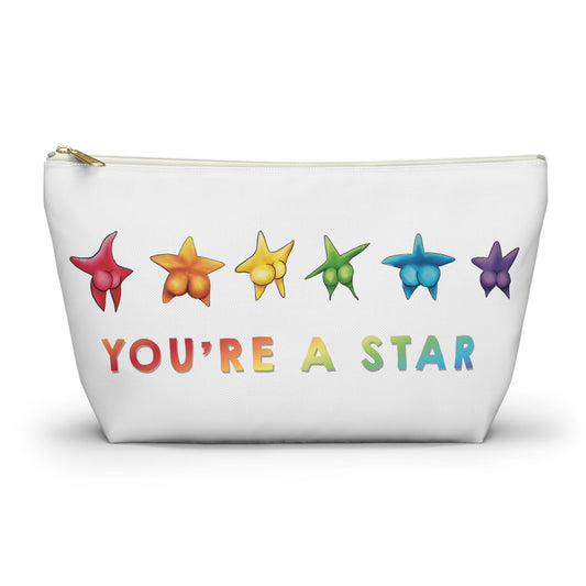 Cute Funny Starfish Booty Makeup Bag, Sarcastic Starfish Booty Art