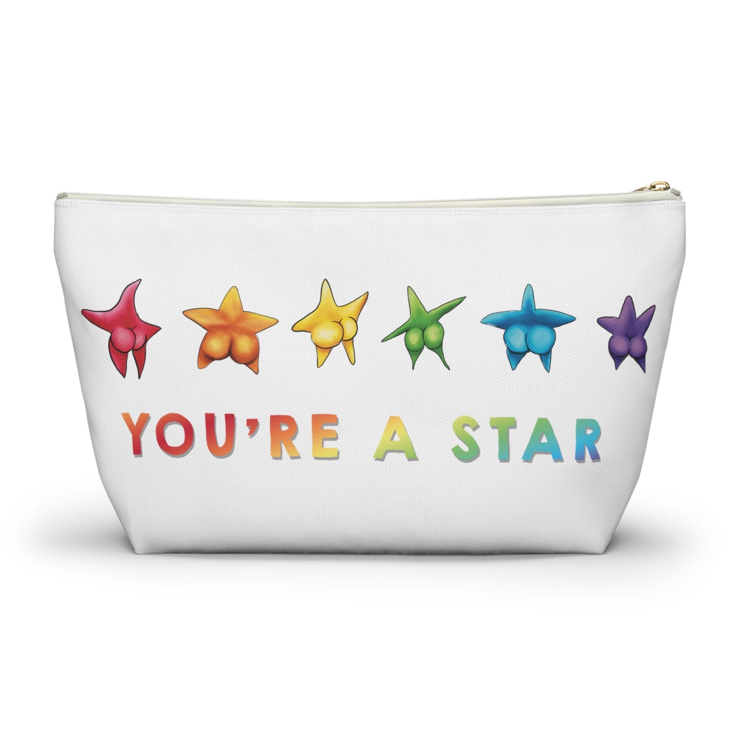 Cute Funny Starfish Booty Makeup Bag, Sarcastic Starfish Booty Art